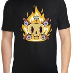 Calavera con skates cruzados