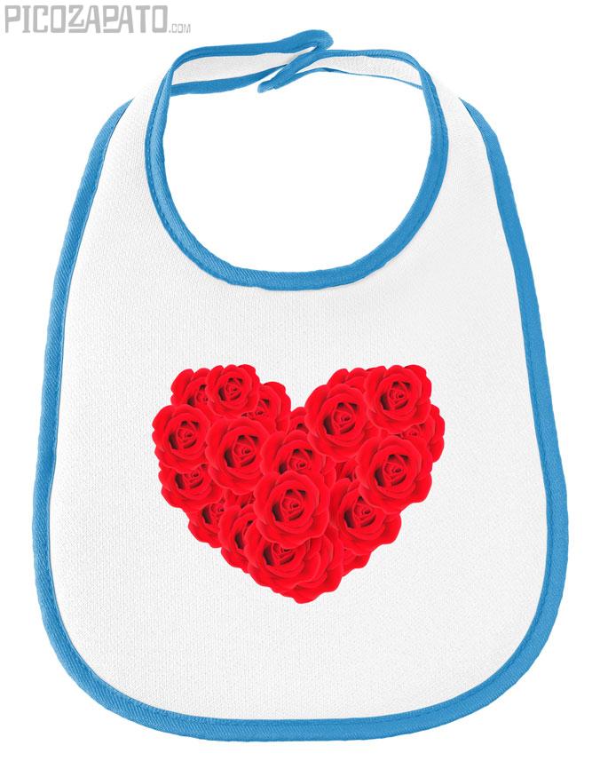 Babero Corazón de rosas