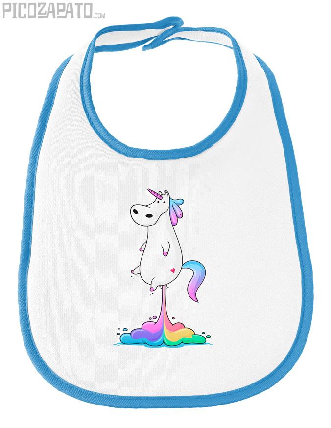 Babero Unicornio pedo arcoiris
