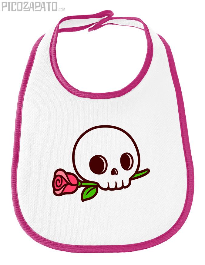 Babero Calavera con flor