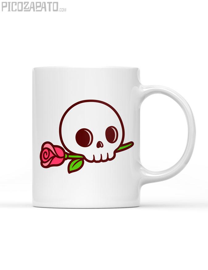 Taza Calavera con flor