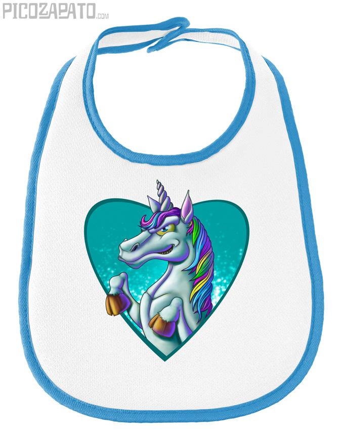 Babero Unicornio corazón