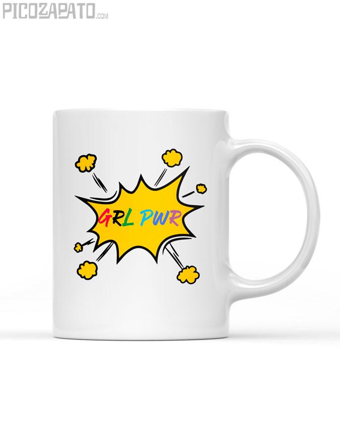 Taza GRL PWR cómic
