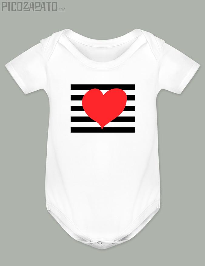 Body Corazón rayas