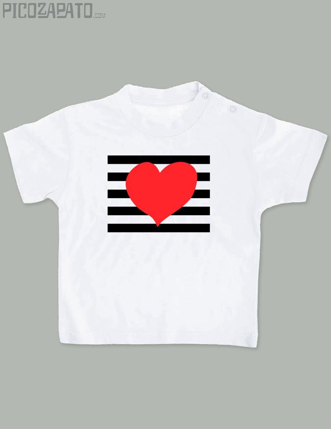 Camisetita Corazón rayas