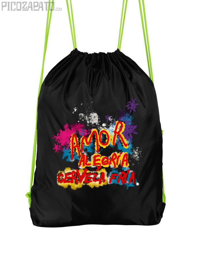 Mochila Amor, alegría y cerveza fría