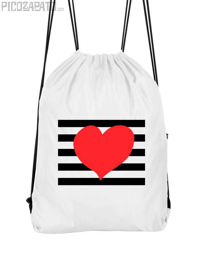 Mochila Corazón rayas