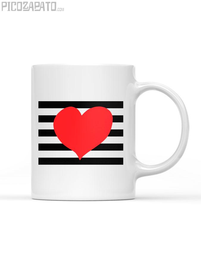 Taza Corazón rayas