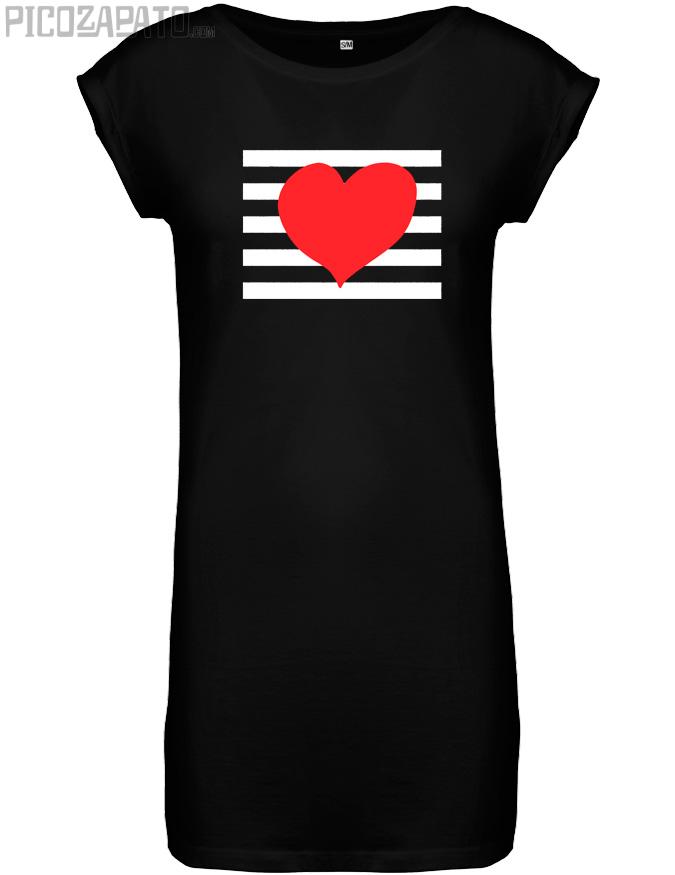 Vestido Corazón de rayas