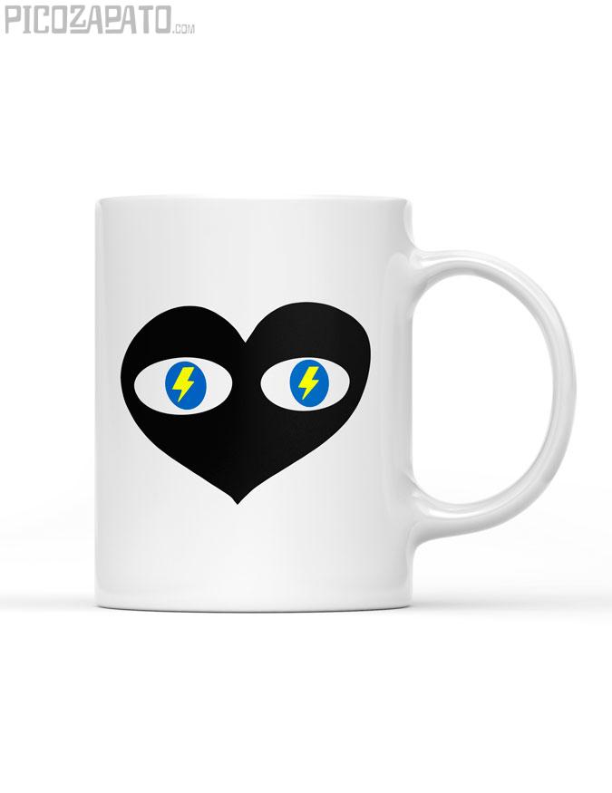Taza Ojo heart black