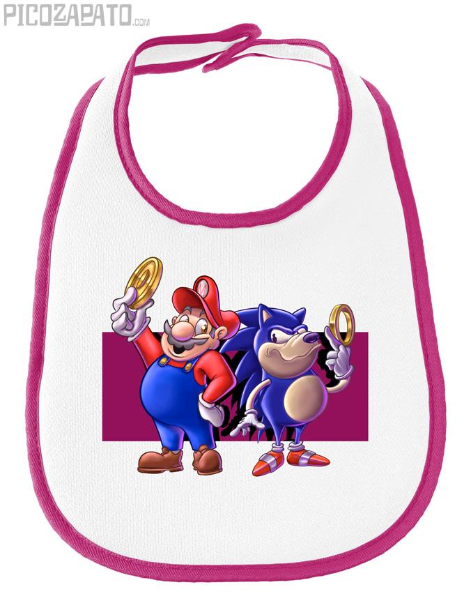 Babero Supermario vs Sonic