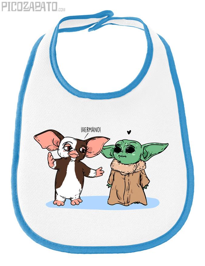 Babero Baby Yoda y Gizmo