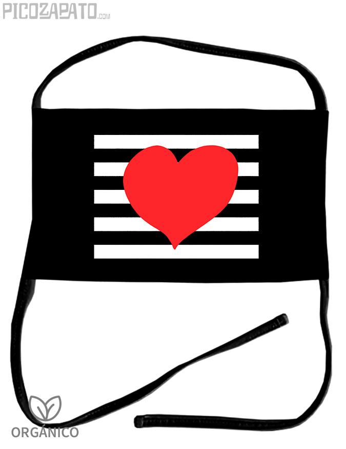 Mascarilla Corazón rayas