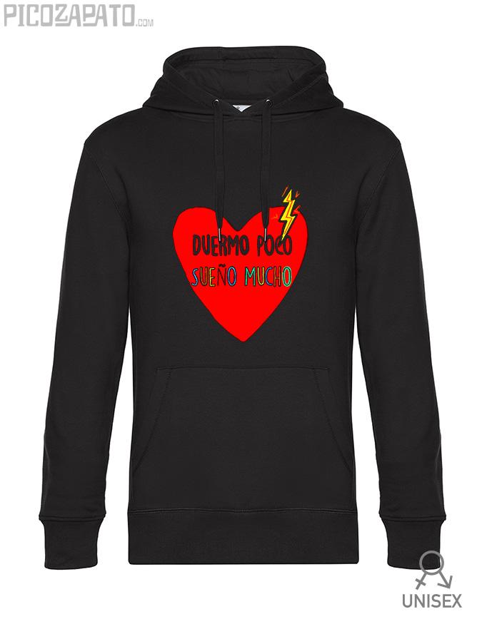 Sudadera capucha Duermo poco, sueño mucho