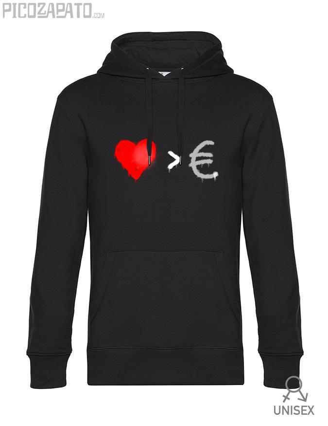 Sudadera capucha Amor mas que dinero