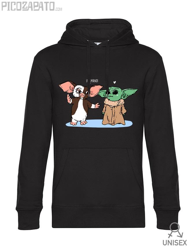 Sudadera capucha Baby Yoda y Gizmo