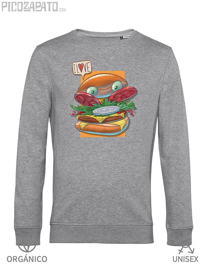 Sudadera orgánica Burguer love