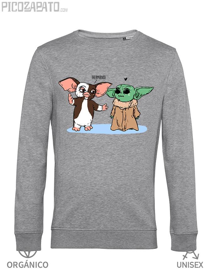 Sudadera orgánica Baby Yoda y Gizmo