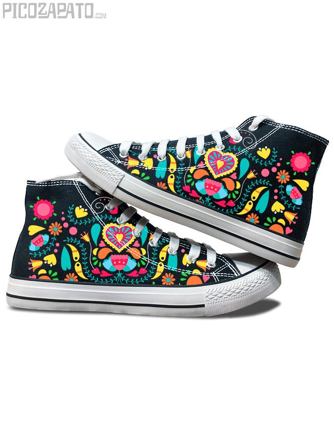 Zapatillas negras Flores