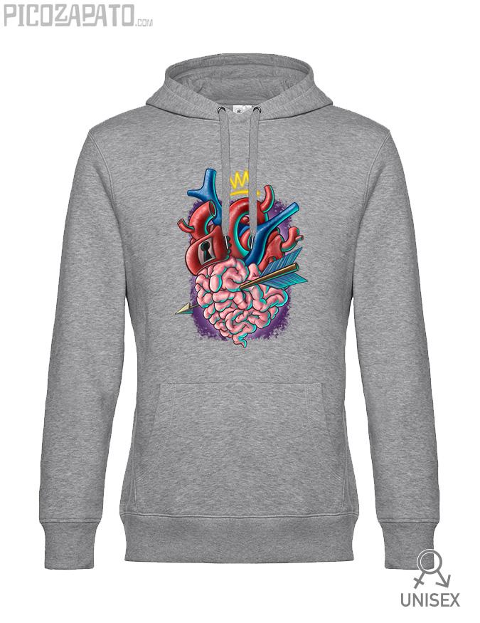 Sudadera capucha Corazón vs cerebro