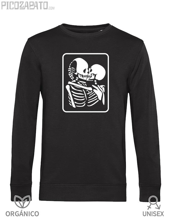 Sudadera orgánica Beso esqueletos