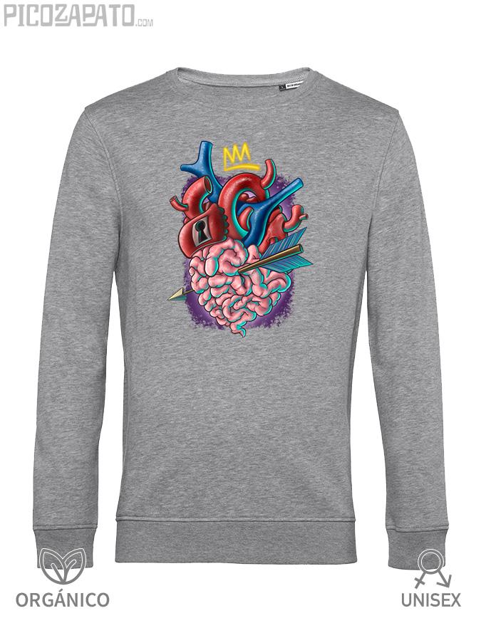 Sudadera orgánica Corazón vs cerebro