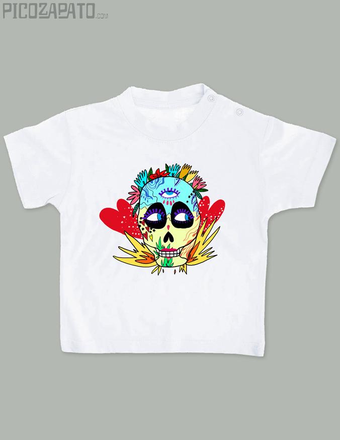 Camisetita Calavera mexicana salvaje