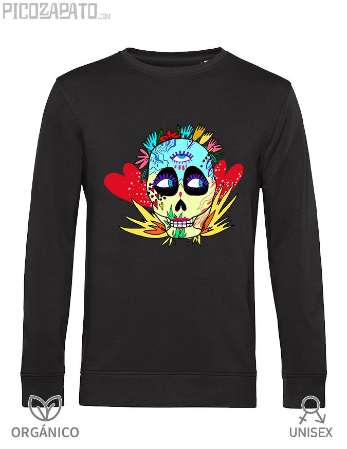 Sudadera orgánica Calavera mexicana salvaje