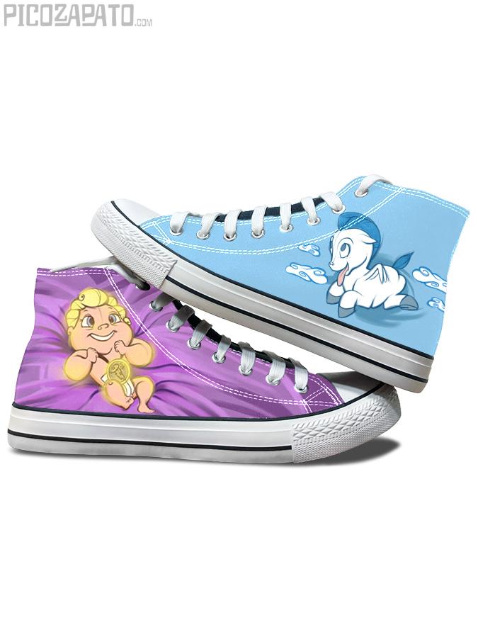 Zapatillas negras Baby Hércules y baby Pegaso