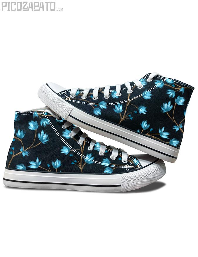 Zapatillas negras Floral blue power