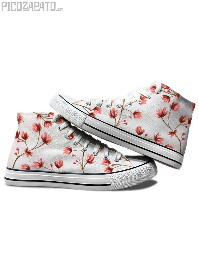 Zapatillas blancas Floral red power