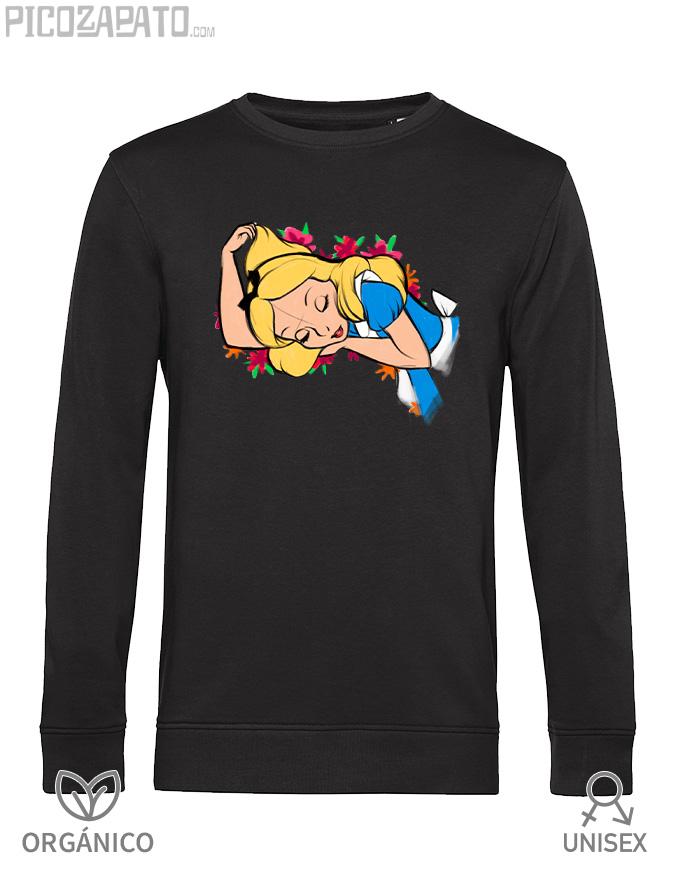 Sudadera orgánica Alicia en el pais de las maravillas