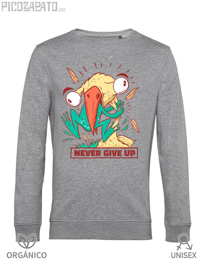 Sudadera orgánica Never give up