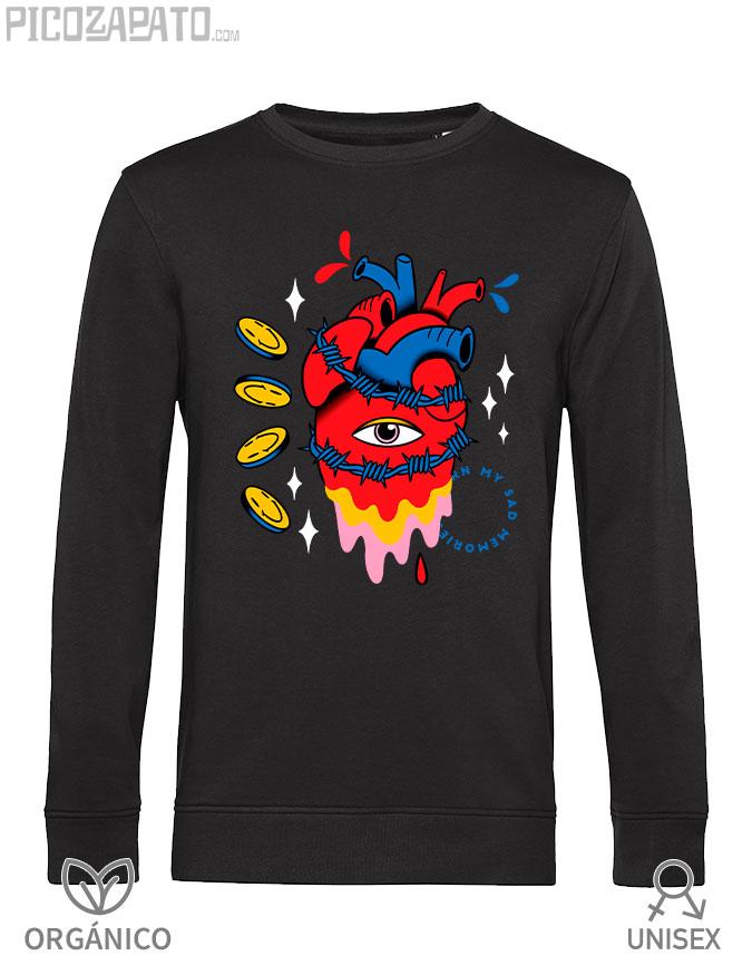 Sudadera orgánica Tattoo heart