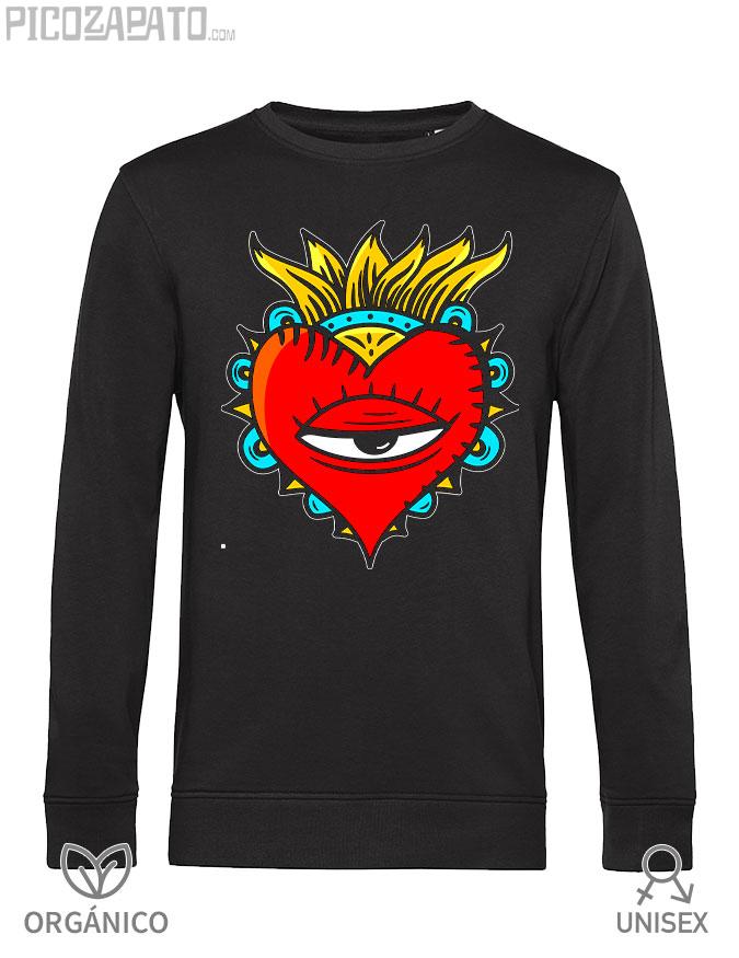 Sudadera orgánica Corazón mirón